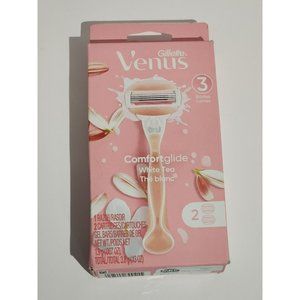 Gillette Venus Women's Comfortglide 3 Blade Razor +2 Cartridge Refills White Tea